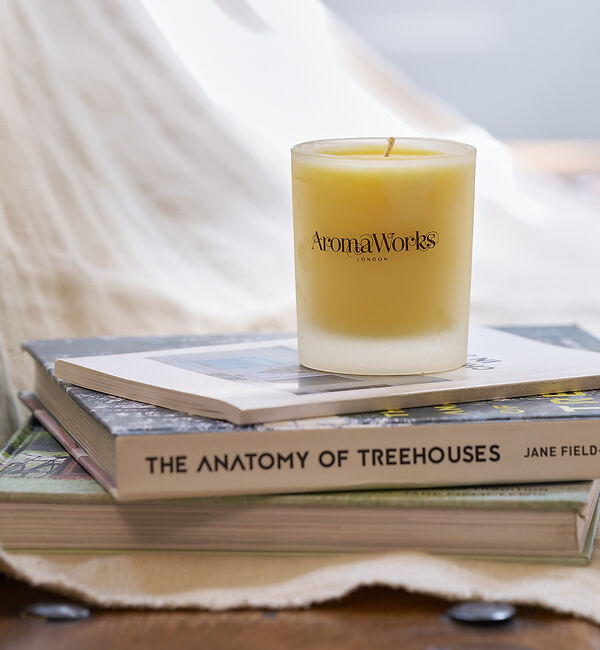 collex「【Aroma Works】 グラス入りキャンドルM」|アロマ・ルームフレグランス|ピンク