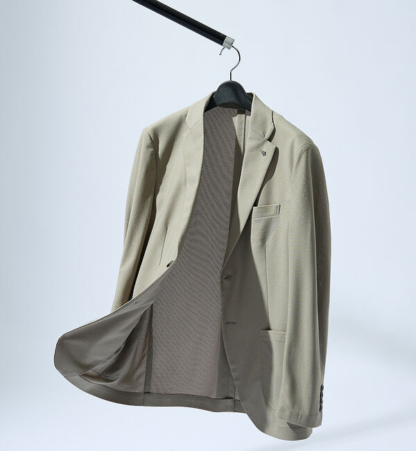 ABAHOUSE「【セットアップ対応/FLEX JACKET】トリコット メッシュジャケット /」|テーラードジャケット|グレージュ