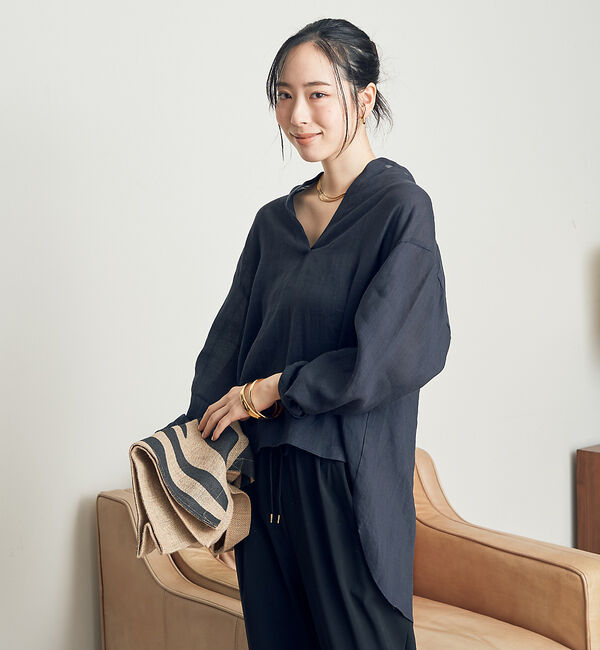 Rouge vif「麻混バックスリットスキッパーシャツ」|シャツ・ブラウス|