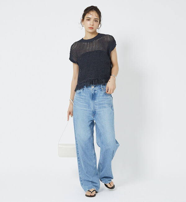 Rouge vif「メッシュニットフリンジショートプルオーバー」|ニット・セーター|