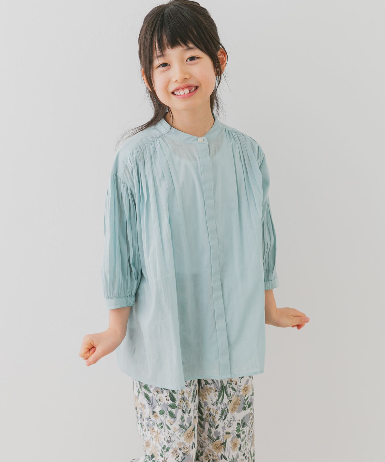 URBAN RESEARCH DOORS「『親子リンク』コットンボイルギャザーブラウス(KIDS)」|その他|ミント