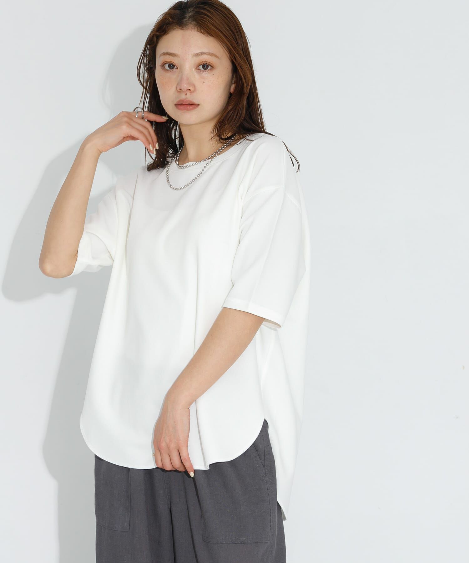 Sonny Label 「カットジョーゼットハーフスリーブプルオーバー」|Tシャツ・カットソー|