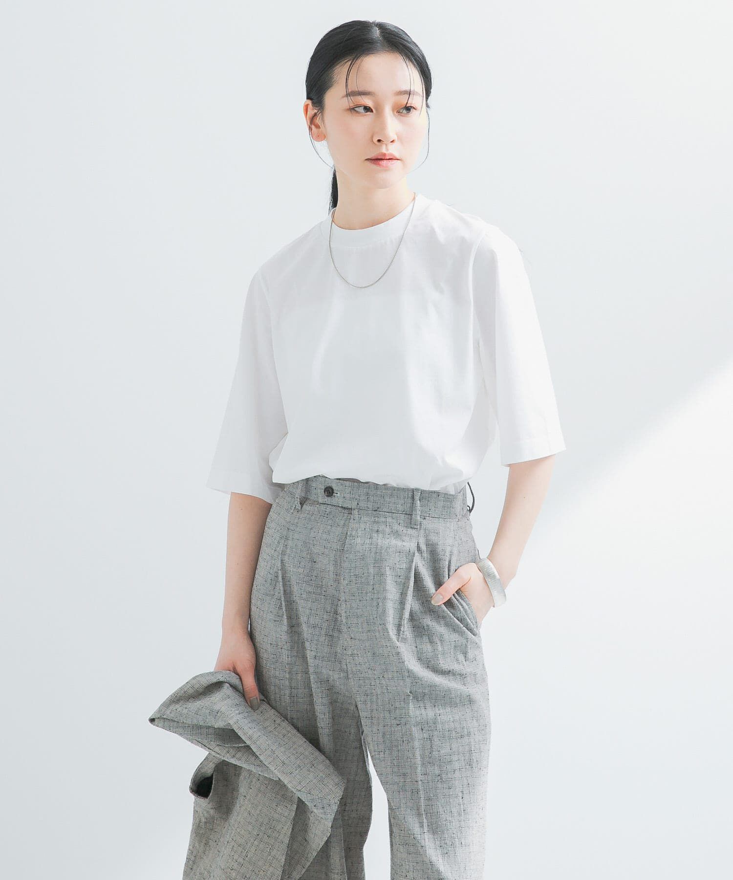 URBAN RESEARCH「スーピマコットンハーフスリーブカットソー」|Tシャツ・カットソー|