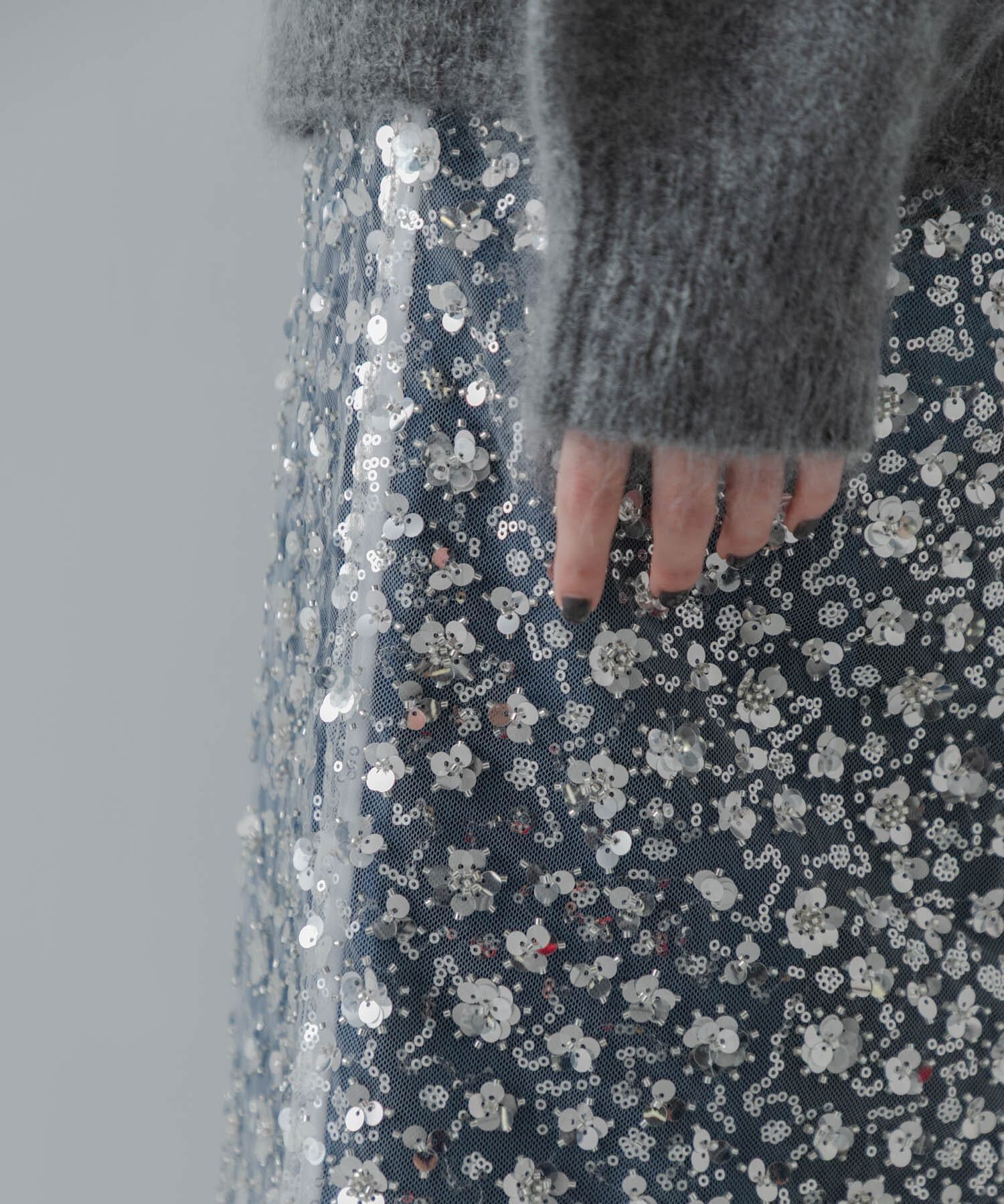 URBAN RESEARCH「スパンコールチュールレイヤードスカート」|スカート|