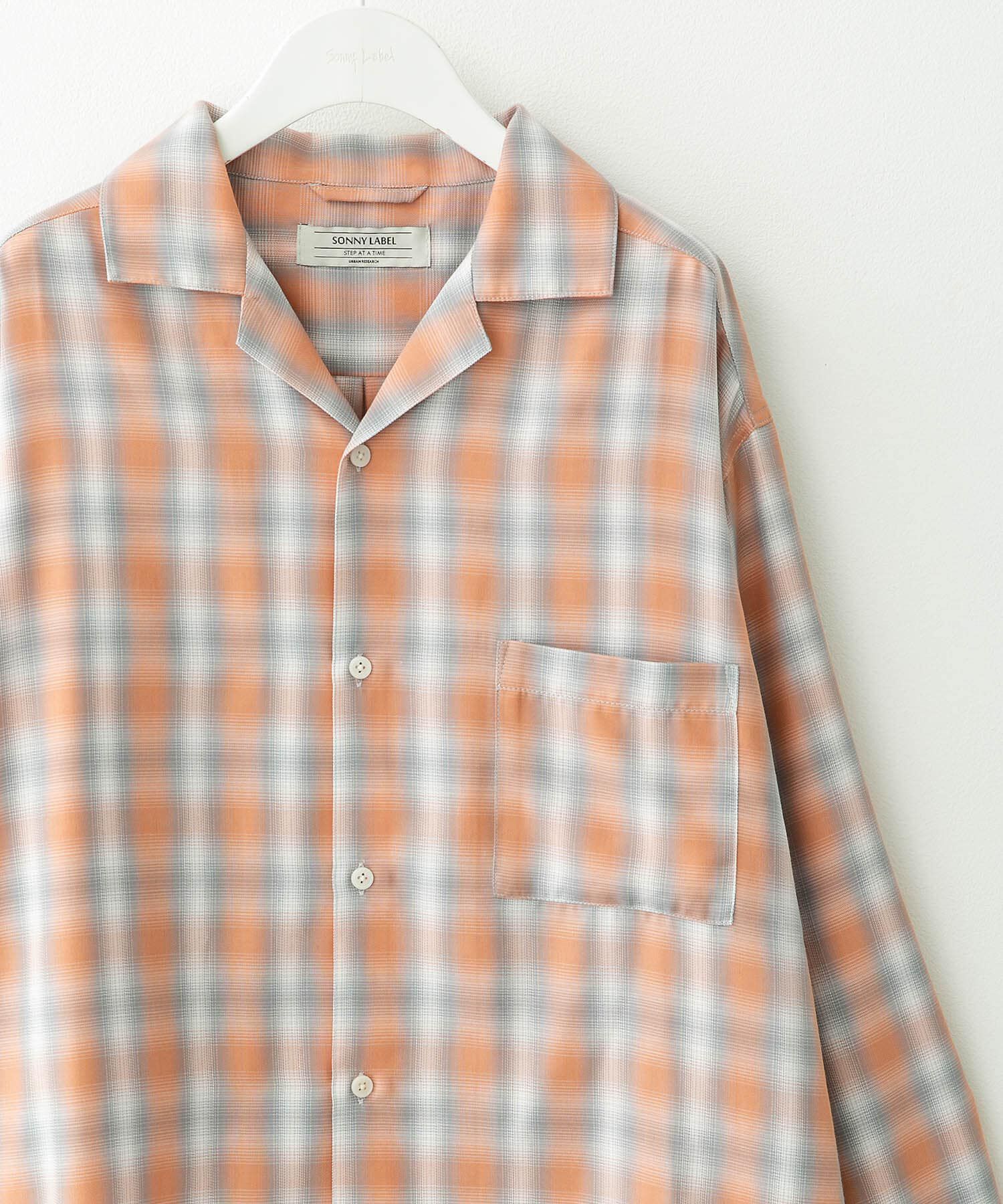 Sonny Label 「オンブレチェックロングスリーブシャツ」|シャツ・ブラウス|オレンジ系その他