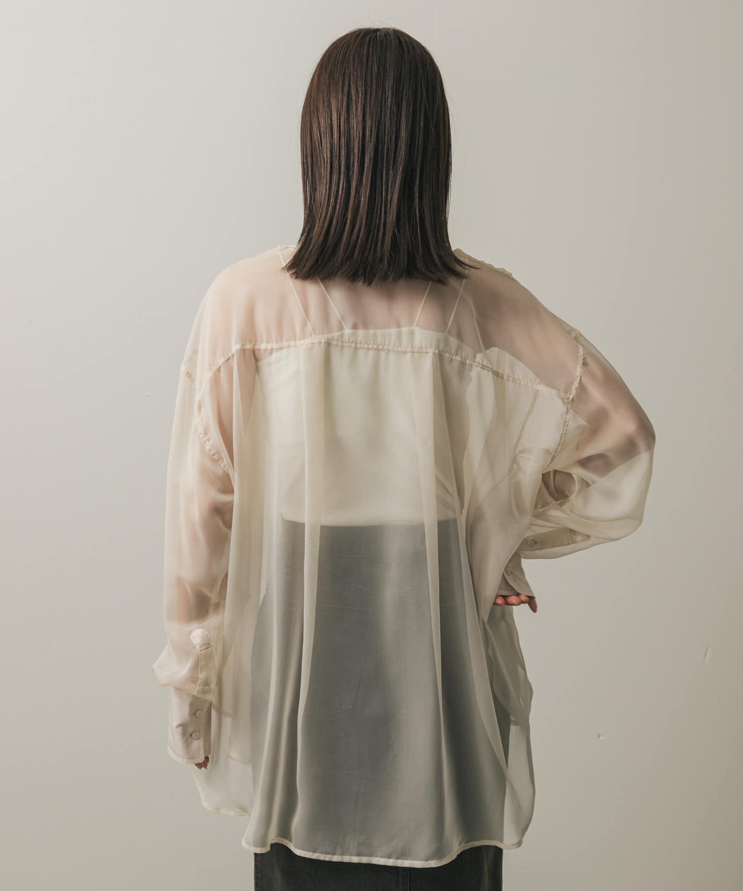 SENSE OF PLACE by URBAN RESEARCH「バンドカラーシャンブレーシアーシャツ」|シャツ・ブラウス|