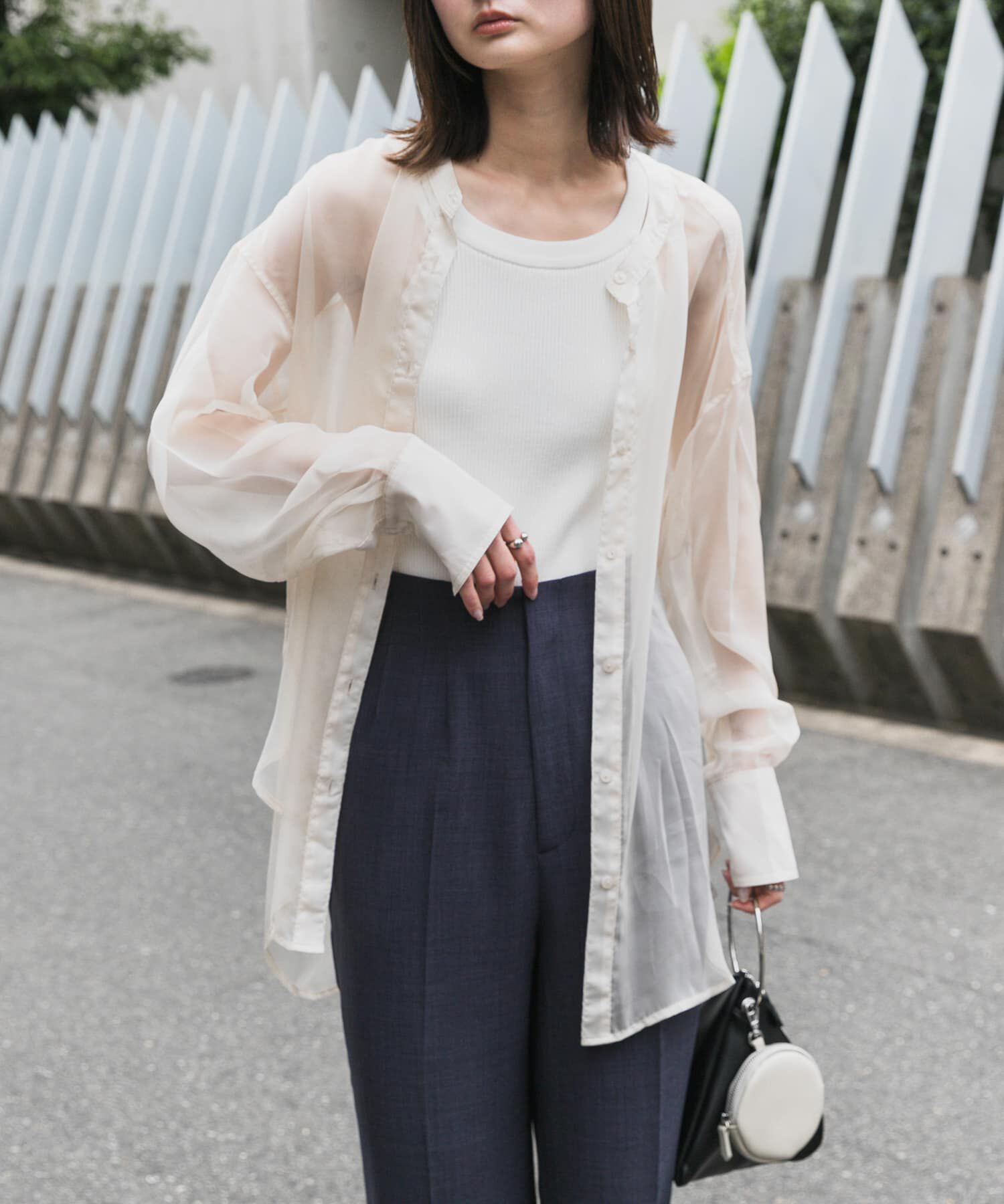 SENSE OF PLACE by URBAN RESEARCH「バンドカラーシャンブレーシアーシャツ」|シャツ・ブラウス|