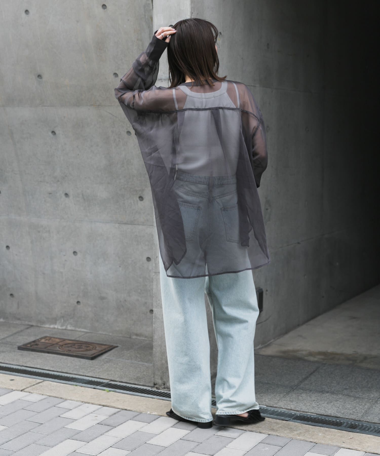 SENSE OF PLACE by URBAN RESEARCH「バンドカラーシャンブレーシアーシャツ」|シャツ・ブラウス|