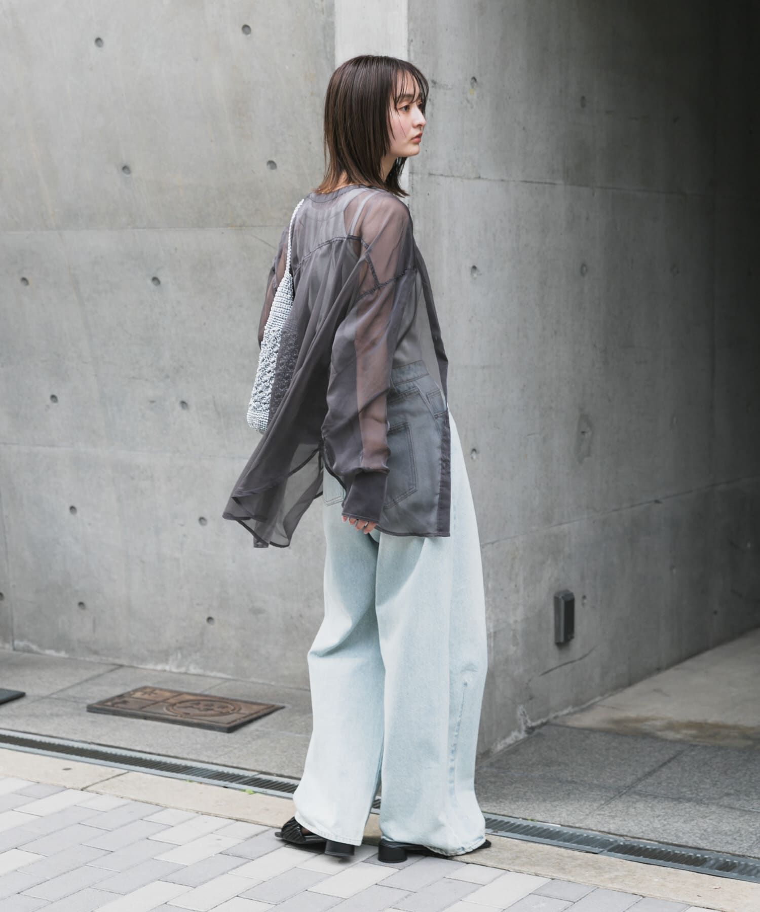 SENSE OF PLACE by URBAN RESEARCH「バンドカラーシャンブレーシアーシャツ」|シャツ・ブラウス|