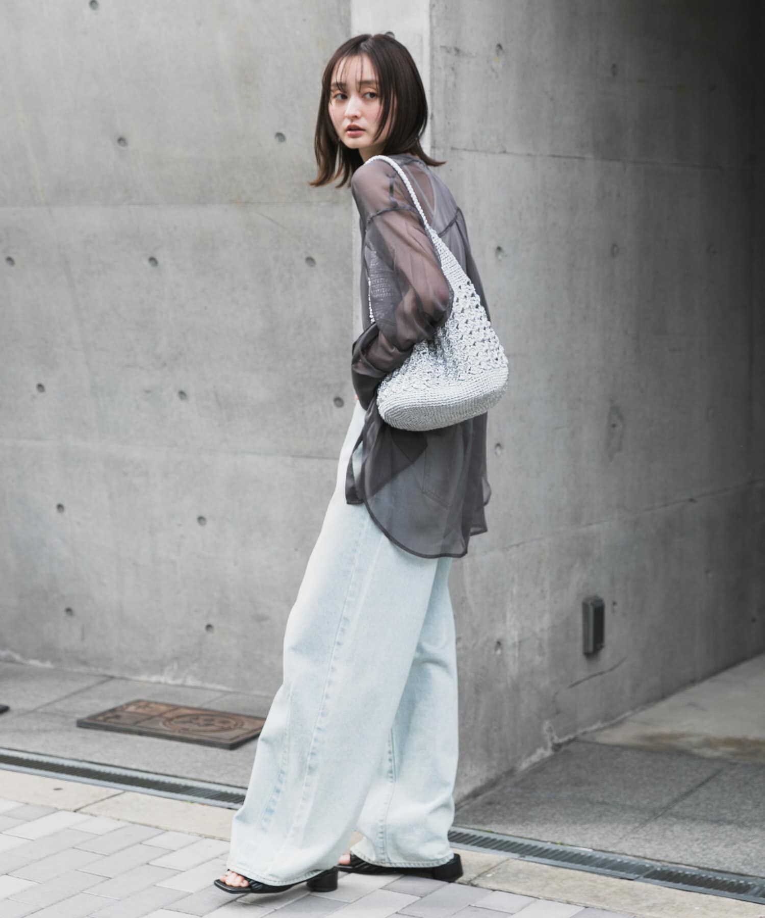 SENSE OF PLACE by URBAN RESEARCH「バンドカラーシャンブレーシアーシャツ」|シャツ・ブラウス|