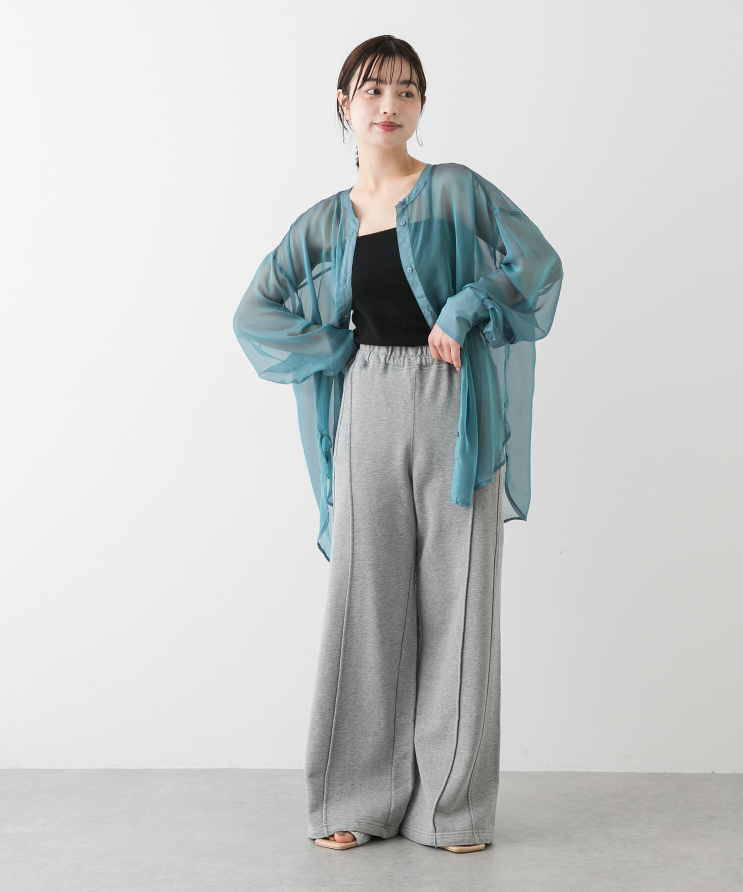 SENSE OF PLACE by URBAN RESEARCH「バンドカラーシャンブレーシアーシャツ」|シャツ・ブラウス|