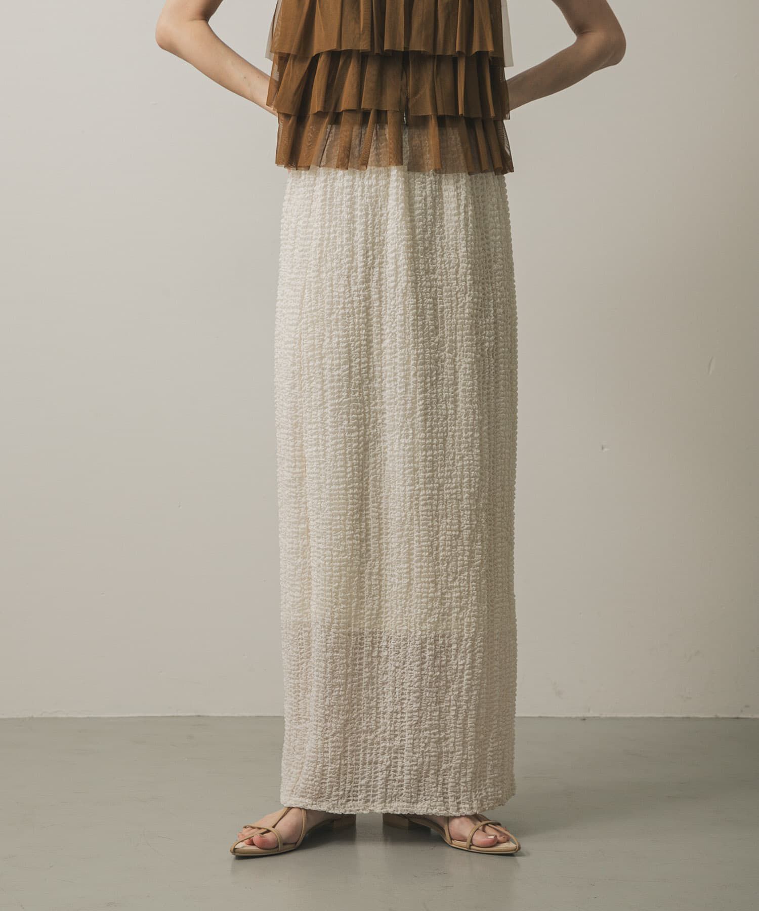 SENSE OF PLACE by URBAN RESEARCH「シアーフクレジャガードスカート」|スカート|アイボリー