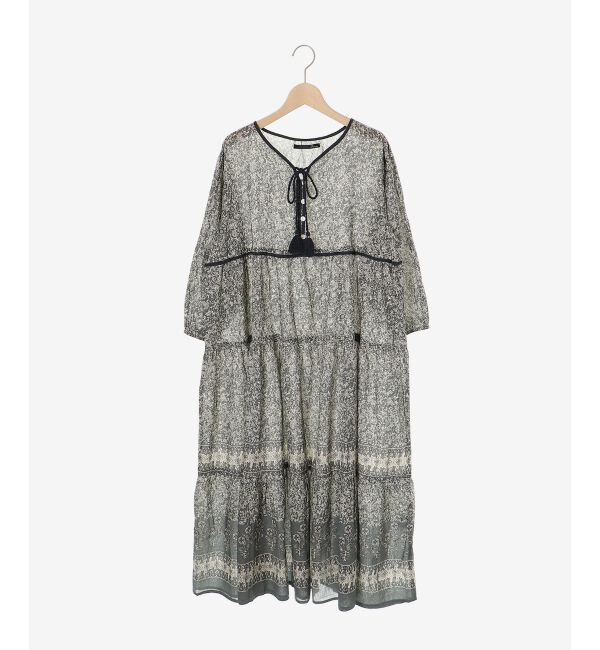  「Fanakaパイピングフラワー柄ワンピ」|ワンピース|