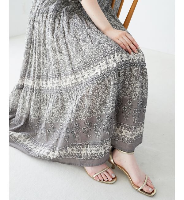  「Fanakaパイピングフラワー柄ワンピ」|ワンピース|