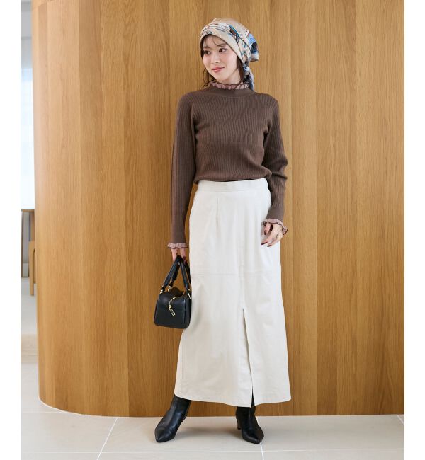  「《手洗い可能》シアーフリルリブニット」|ニット・セーター|