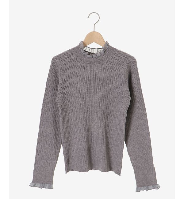  「《手洗い可能》シアーフリルリブニット」|ニット・セーター|