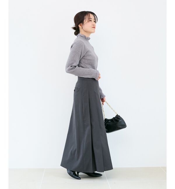  「《手洗い可能》シアーフリルリブニット」|ニット・セーター|