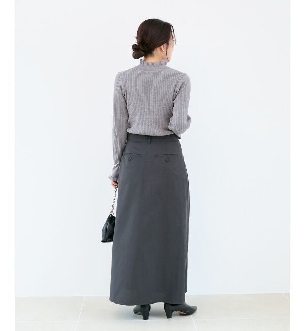  「《手洗い可能》シアーフリルリブニット」|ニット・セーター|