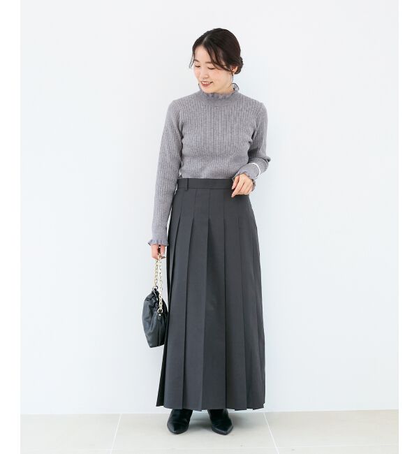  「《手洗い可能》シアーフリルリブニット」|ニット・セーター|