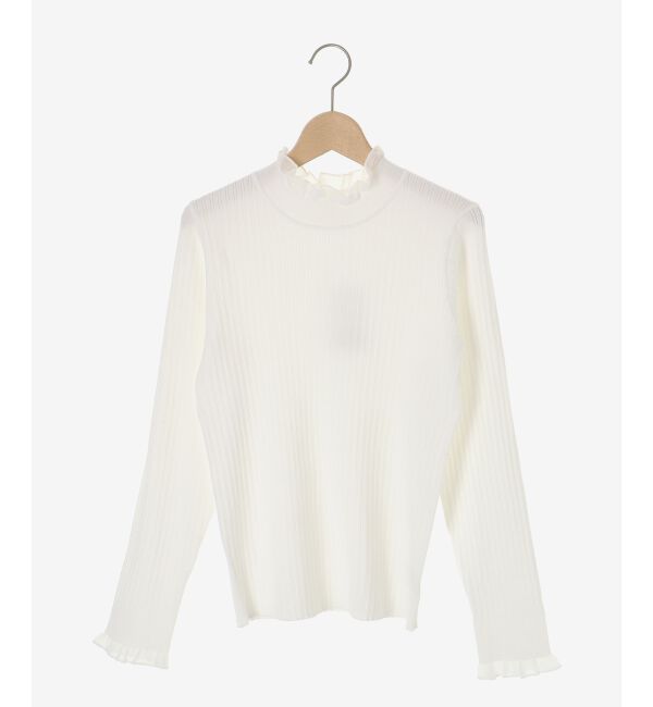  「《手洗い可能》シアーフリルリブニット」|ニット・セーター|