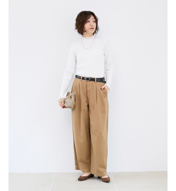  「《手洗い可能》シアーフリルリブニット」|ニット・セーター|