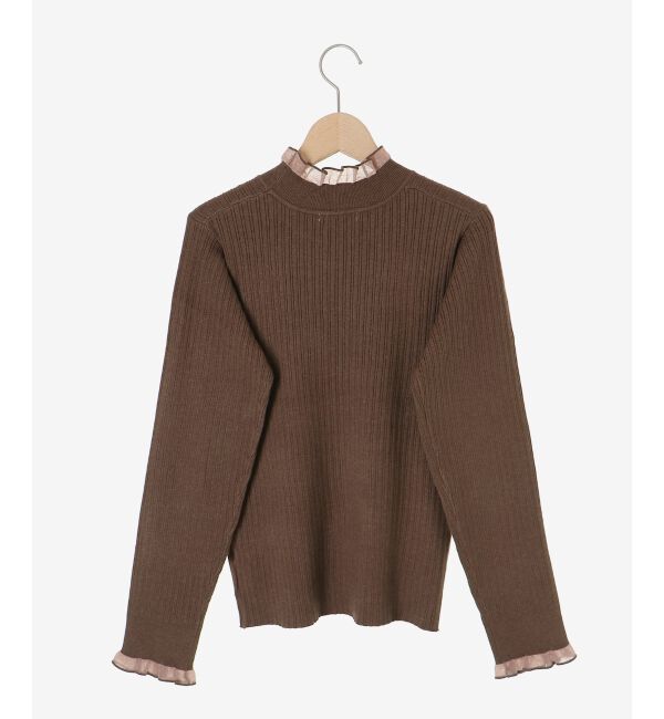  「《手洗い可能》シアーフリルリブニット」|ニット・セーター|