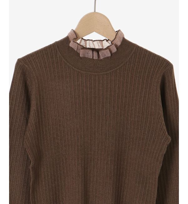  「《手洗い可能》シアーフリルリブニット」|ニット・セーター|