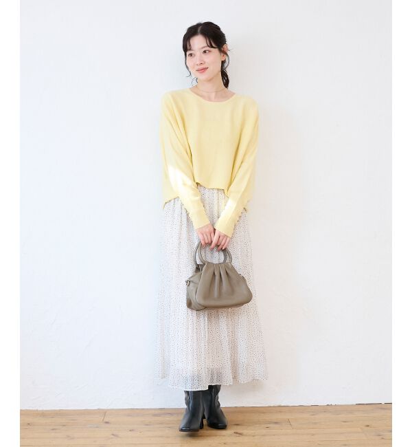  「《手洗い可能》ジュエリーボタンスリーブニット」|ニット・セーター|