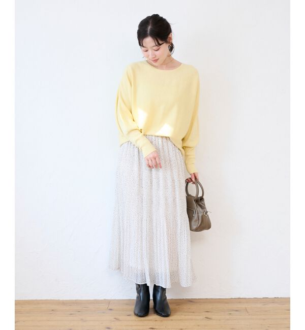  「《手洗い可能》ジュエリーボタンスリーブニット」|ニット・セーター|