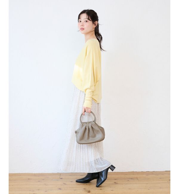  「《手洗い可能》ジュエリーボタンスリーブニット」|ニット・セーター|