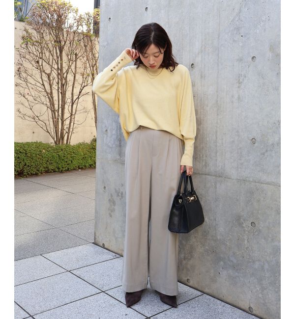  「《手洗い可能》ジュエリーボタンスリーブニット」|ニット・セーター|