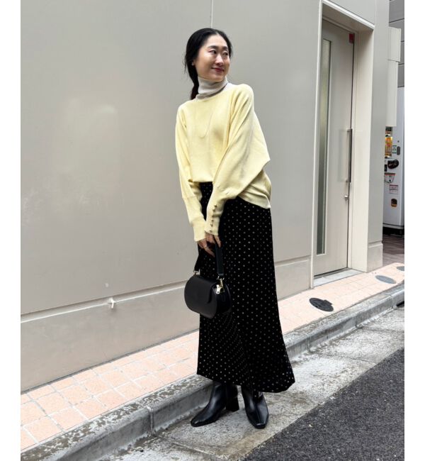  「《手洗い可能》ジュエリーボタンスリーブニット」|ニット・セーター|