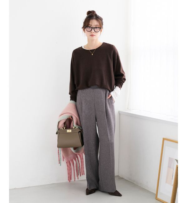  「《手洗い可能》ジュエリーボタンスリーブニット」|ニット・セーター|