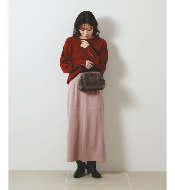  「《手洗い可能》ジュエリーボタンスリーブニット」|ニット・セーター|