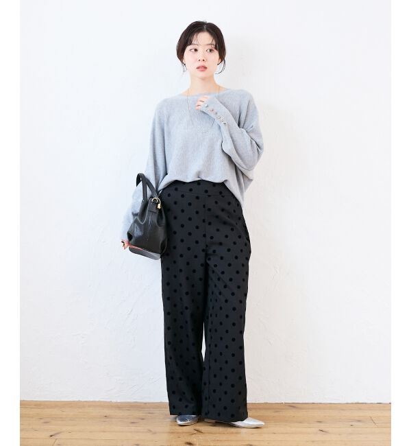  「《手洗い可能》ジュエリーボタンスリーブニット」|ニット・セーター|