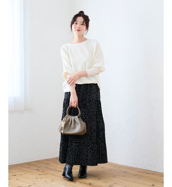  「《手洗い可能》ジュエリーボタンスリーブニット」|ニット・セーター|