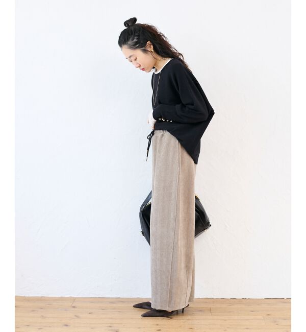  「《手洗い可能》ジュエリーボタンスリーブニット」|ニット・セーター|