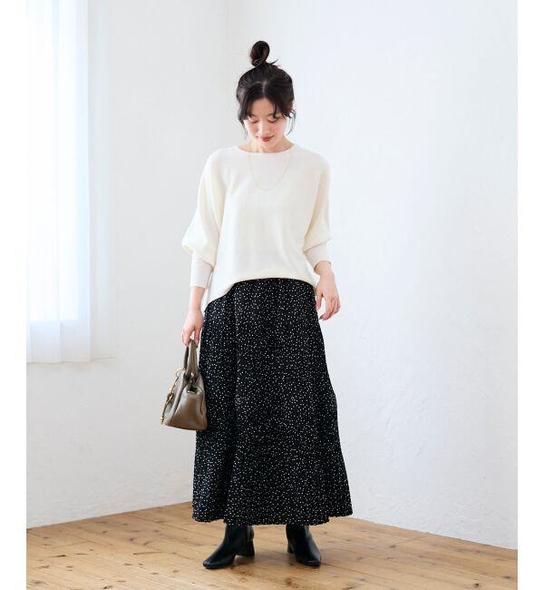  「《手洗い可能》ジュエリーボタンスリーブニット」|ニット・セーター|