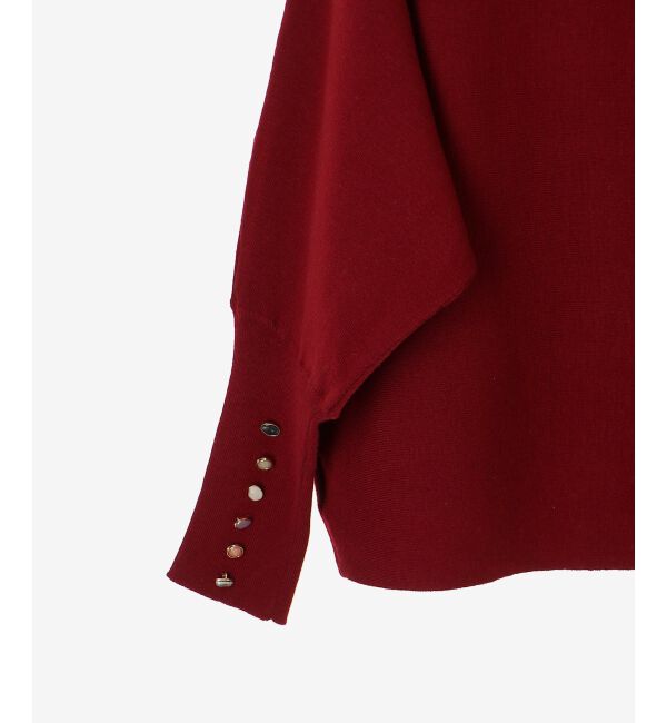  「《手洗い可能》ジュエリーボタンスリーブニット」|ニット・セーター|