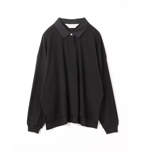 MidiUmi「MidiUmi ポロカラープルオーバー」|Tシャツ・カットソー|ブラック