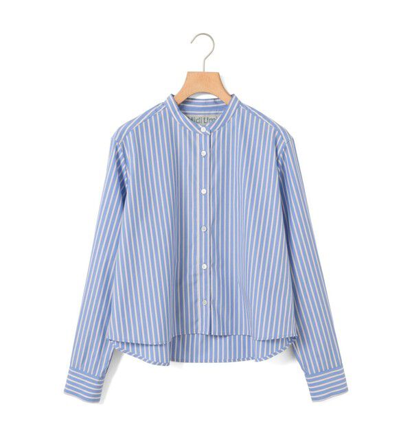 MidiUmi「MidiUmi パターンショートシャツ」|シャツ・ブラウス|ブルーストライプ