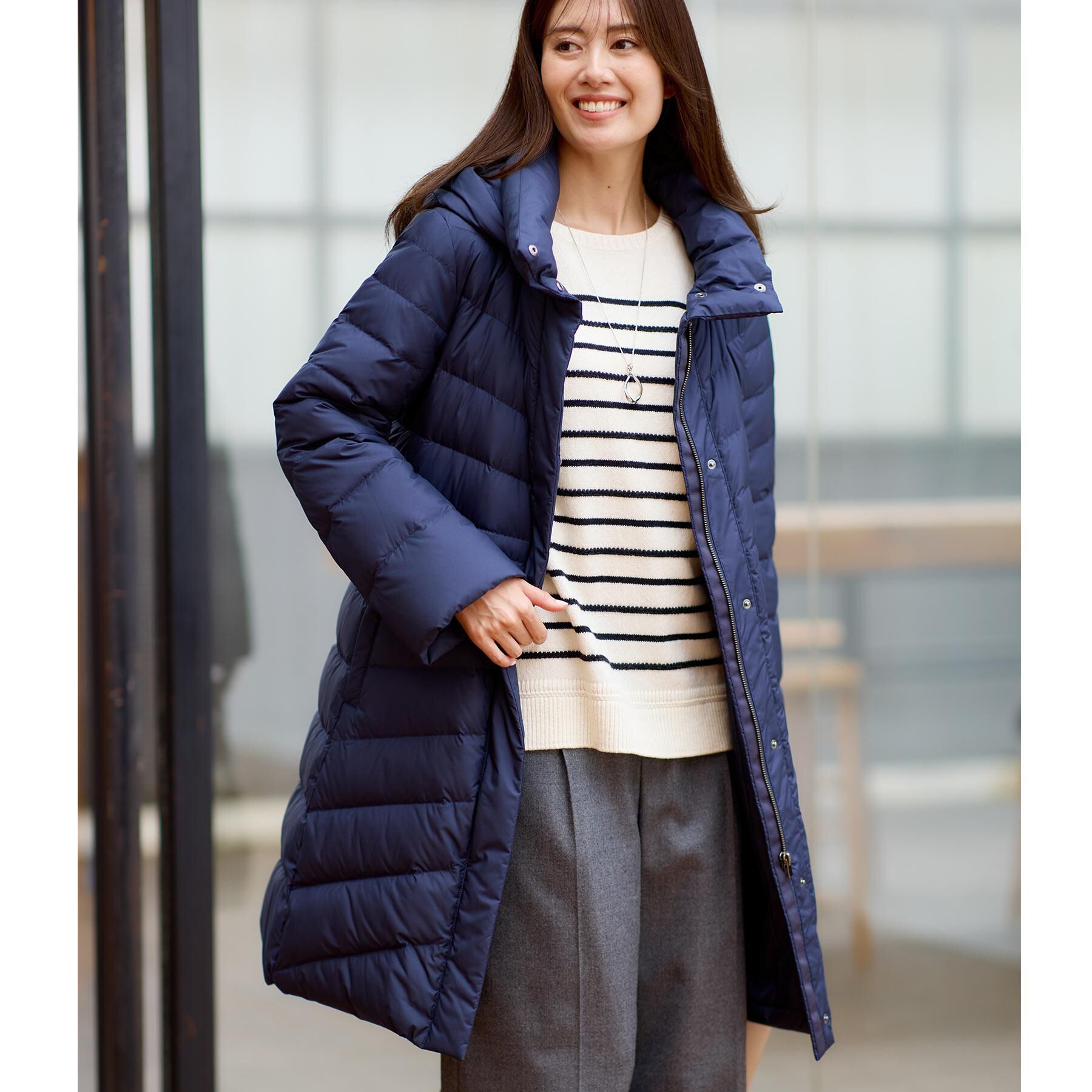 Reflect「【ゆったり着られる◎】ボートネックボーダーニット」|ニット・セーター|