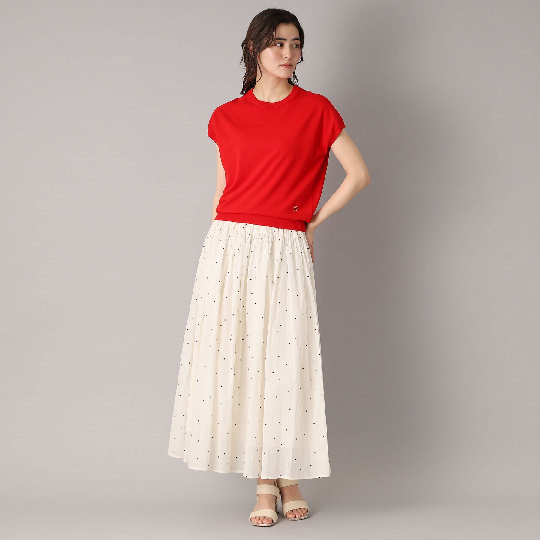 DRESSTERIOR「【定番/洗える】コットンシルク混フレンチスリーブニット」|ニット・セーター|