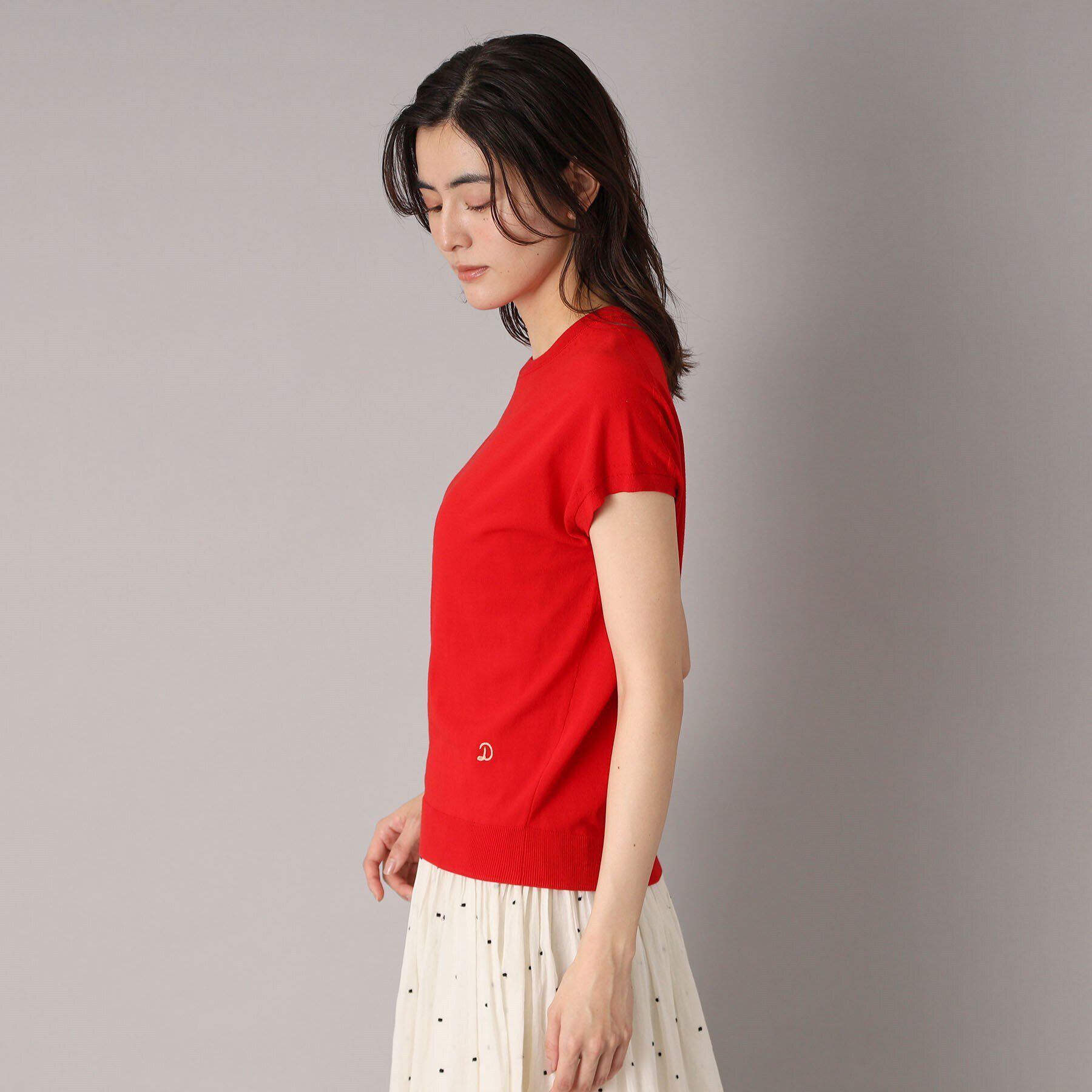 DRESSTERIOR「【定番/洗える】コットンシルク混フレンチスリーブニット」|ニット・セーター|