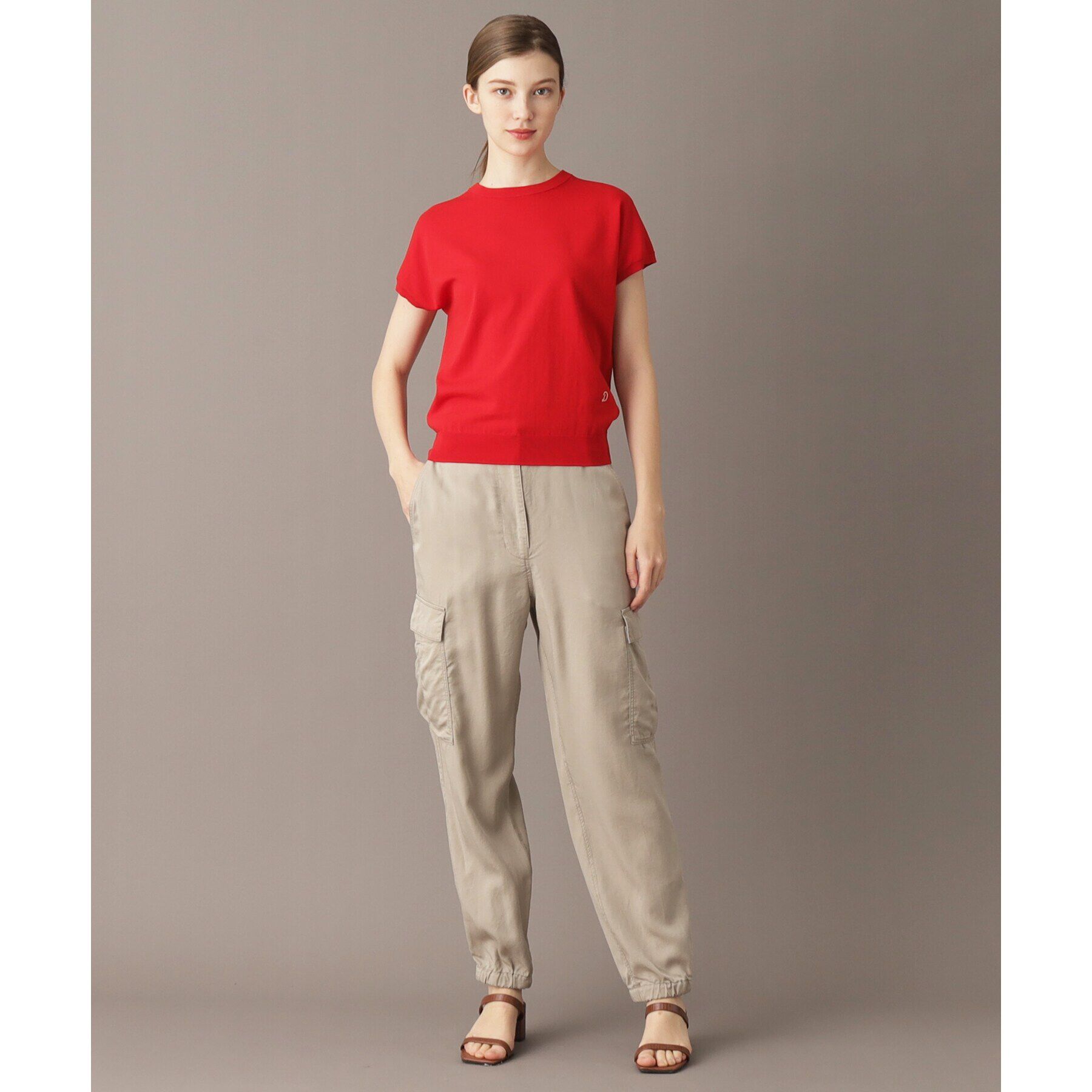 DRESSTERIOR「【定番/洗える】コットンシルク混フレンチスリーブニット」|ニット・セーター|