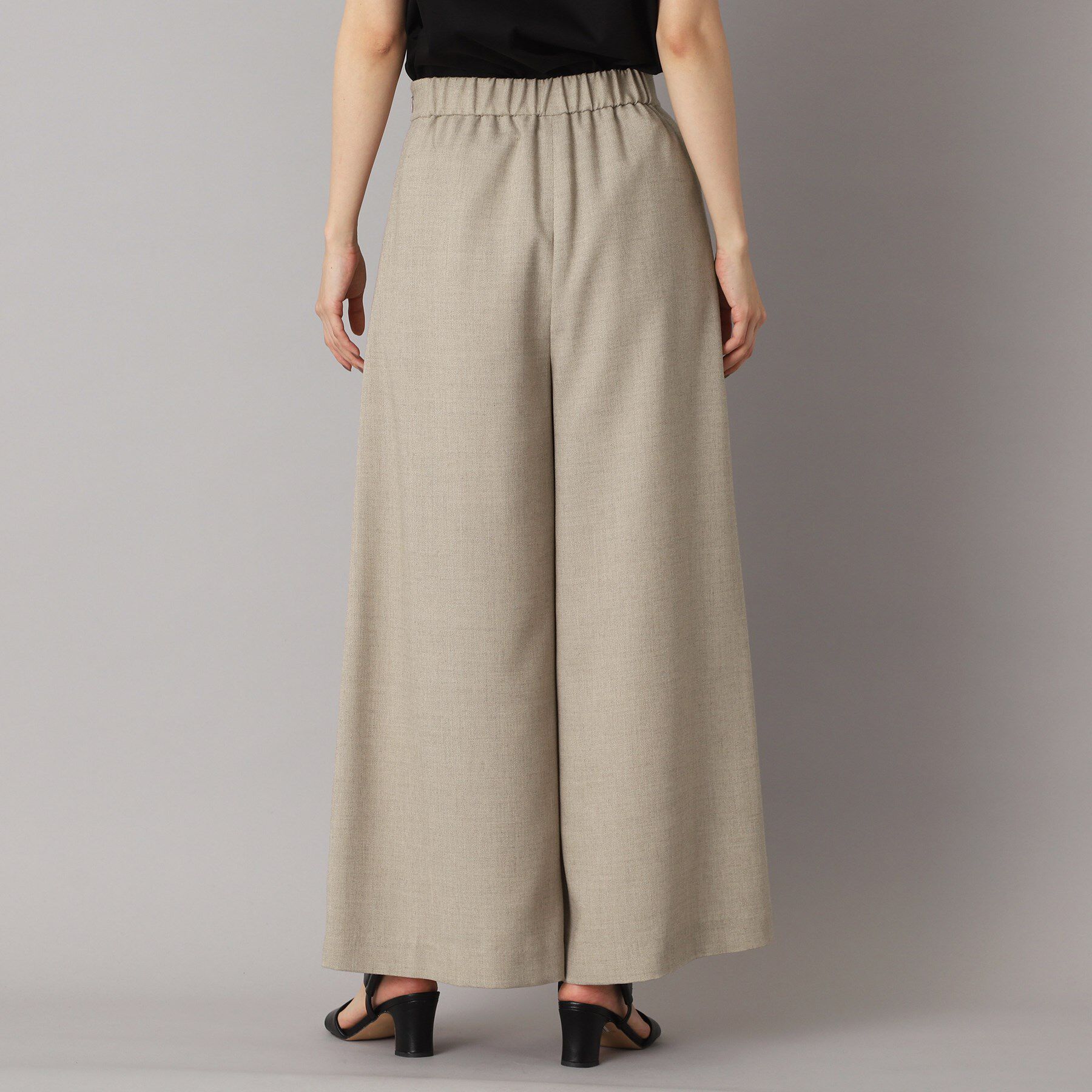 DRESSTERIOR「【洗える/後ろウエストゴム】アシンメトリーウォッシャブルタックフレアパンツ」|その他|