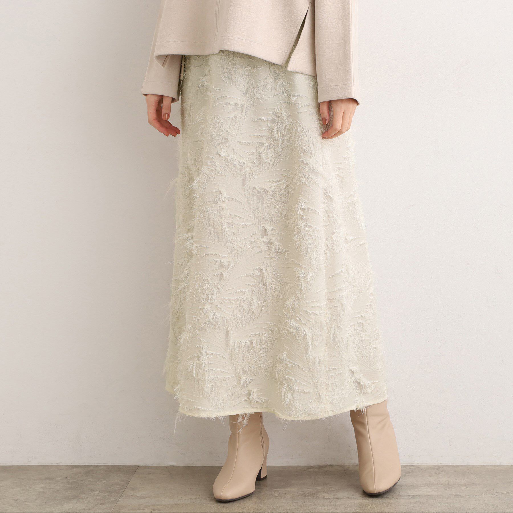 grove「纏うだけで気分が華やぐ　主役級シャギースカート」|スカート|オフ(004)