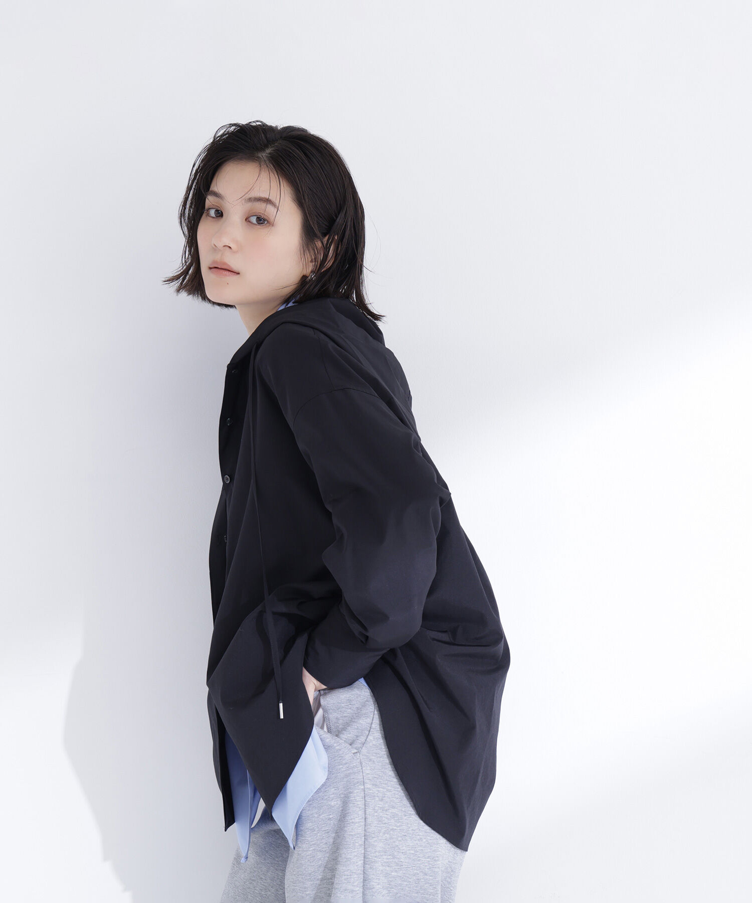  「フーディーシャツブルゾン」|ブルゾン・スタジャン|ブラック