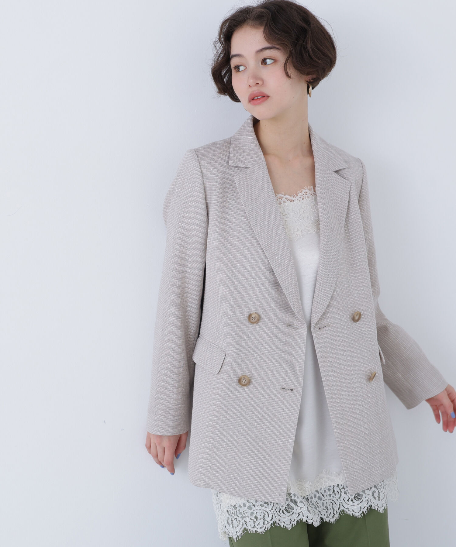  「〈N.〉からみ織りダブルジャケット」|その他|ベージュミッ 2