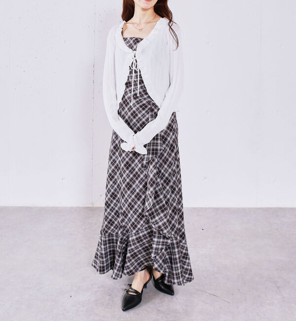 archives「ラッフルチェックキャミワンピース」|ワンピース|